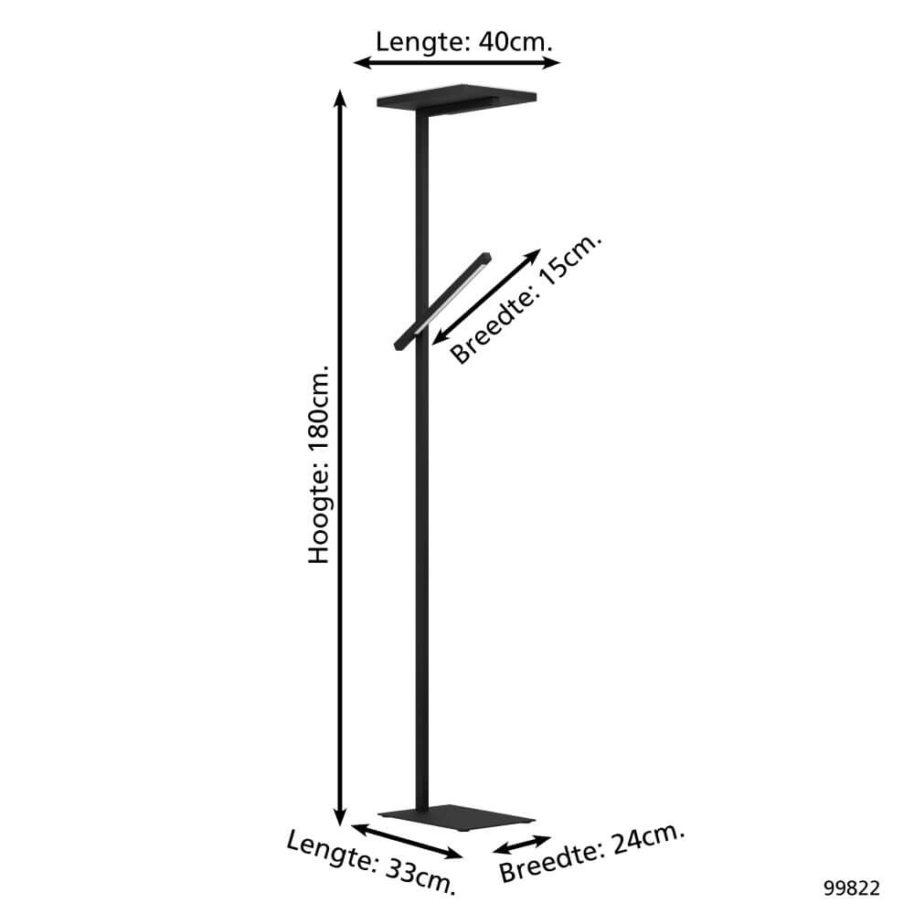 Lampe de lecture noire Carboneras Eglo 9002759998226