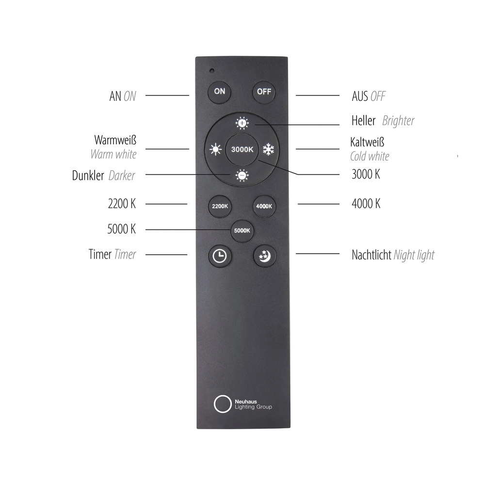 Lampe de plafond LED élégante Pure Lines Round Ø 35cm - graphite Paul Neuhaus 4012248395219