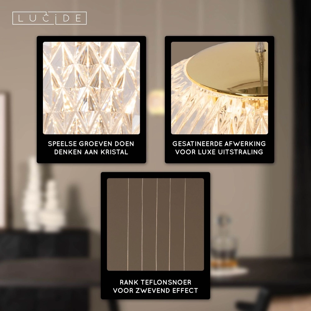 Lampe pendante dorée Cintra 5 lumières Lucide 5411212134400