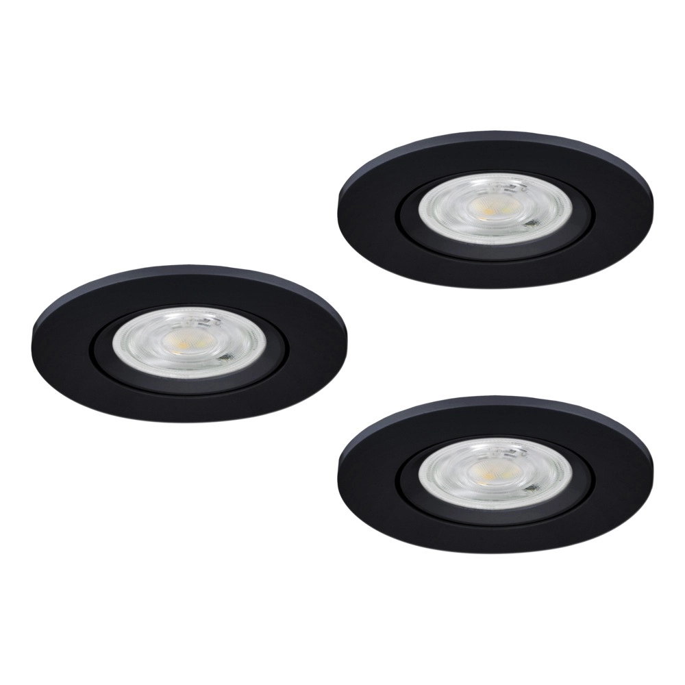 Lot de 3 spots encastrés Barranco noir Ø 9cm - CCT en 3 étapes Eglo 9008606359431