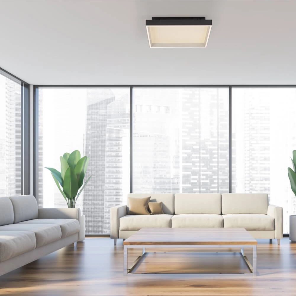 Plafonnier noir Q-Magong carré Paul Neuhaus 4012248384602