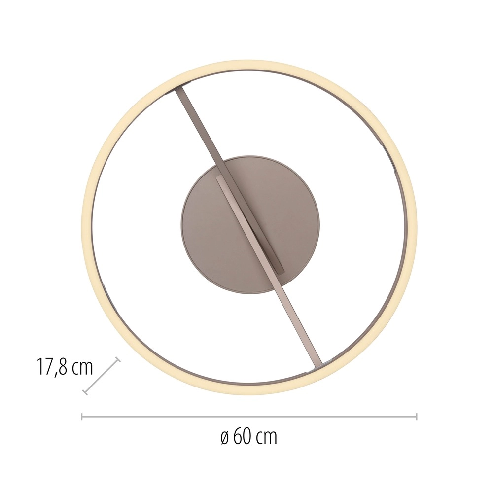 Lumière LED de plafond Pure Loop Ø 60 cm - bronce Paul Neuhaus 4012248398340