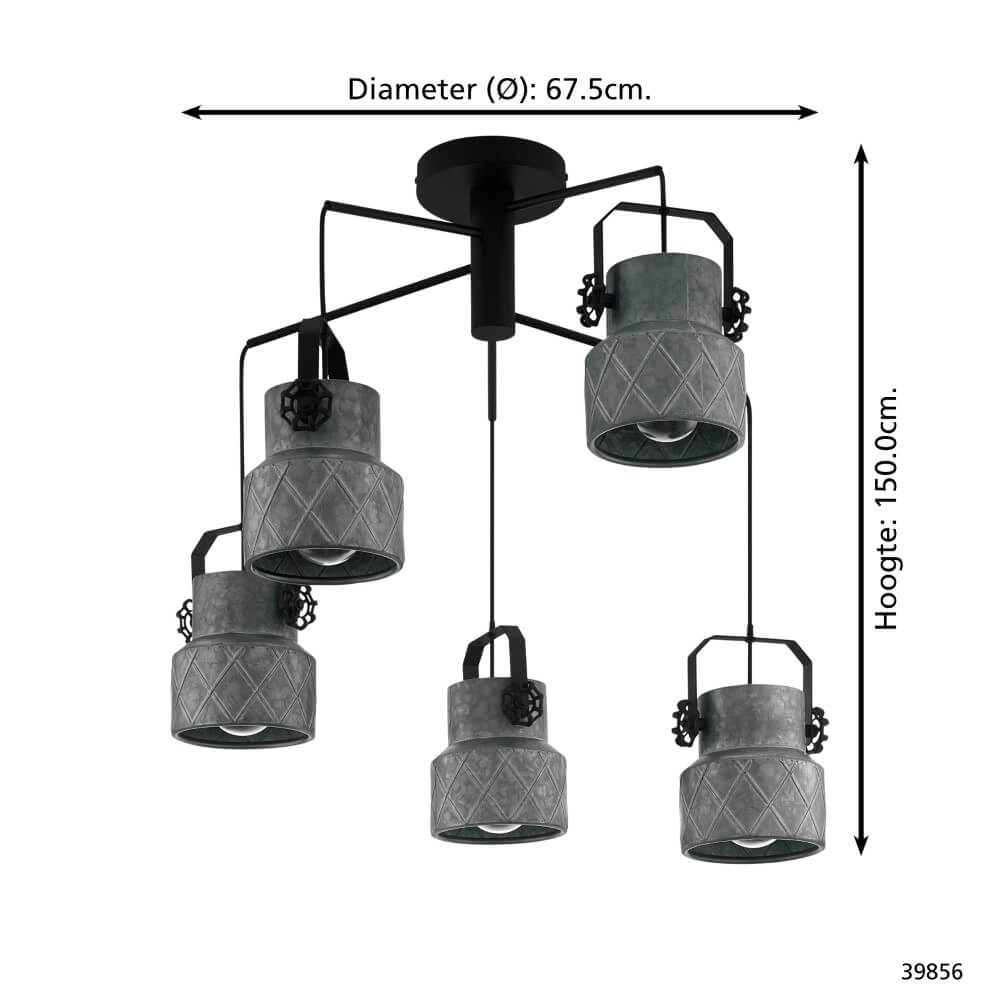 Hanging lamp Hilcott black Stars of Light 9002759398569