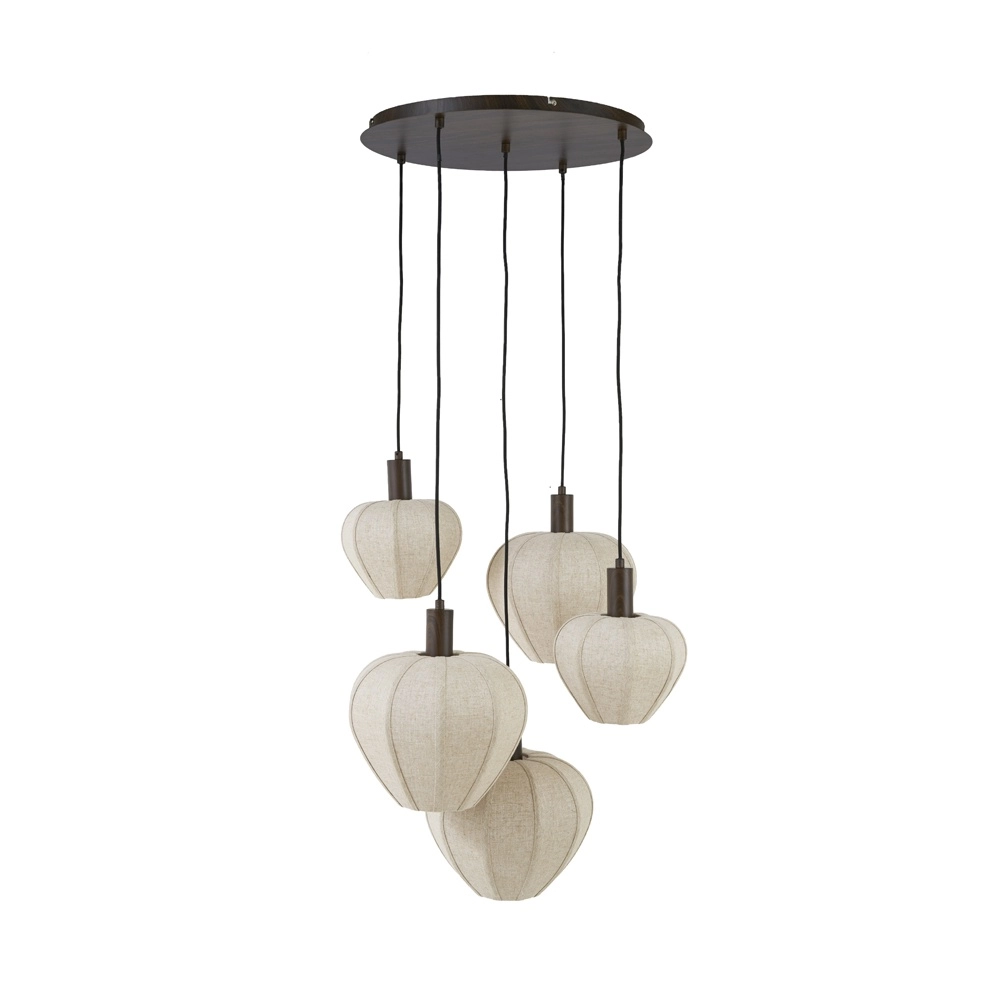 Lampe pendante Japandi Huxi 5 lumières Light & Living 8717807843458