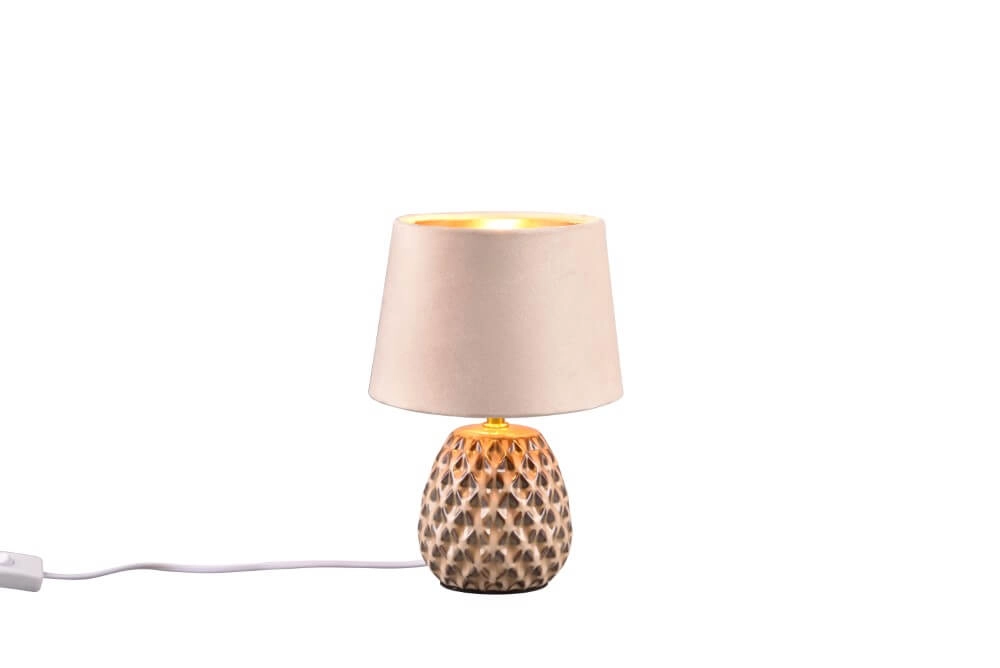 Lampe de table marron Ariana avec teinte taupe S Trio 4017807574678