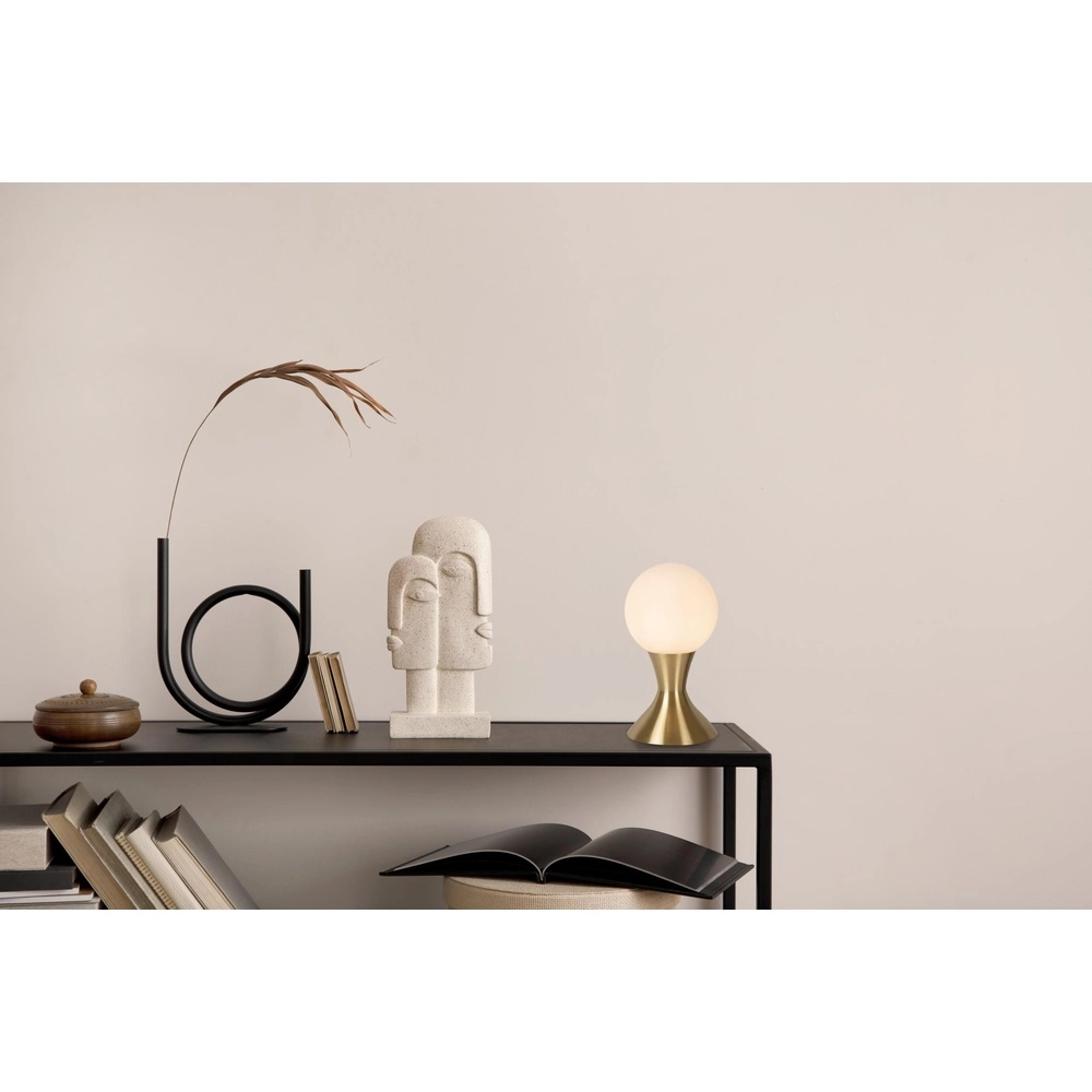 Lampe de table dorée Moya avec opale Lucide 5411212251046