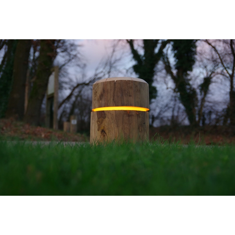 Éclairage en bordure en bois Rondo Marronnier - 31,5 cm - 2700K - carré