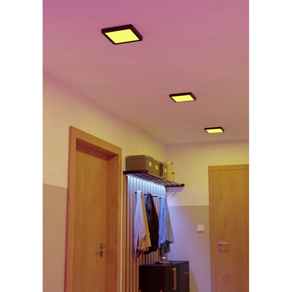 Lumière de plafond IP44 Fueva 6-Z Carré - Noir - 22x22cm Eglo 9008606330515