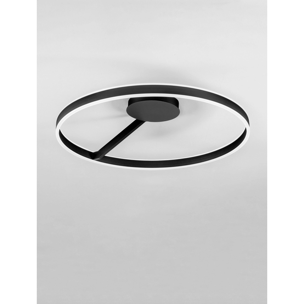 Plafonnier Bianco noir Ø 80cm Lyora 5212017473851