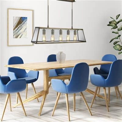 Lampe suspendue rurale Voyager Bronze antique à 5 lumières Searchlight 5053423134215