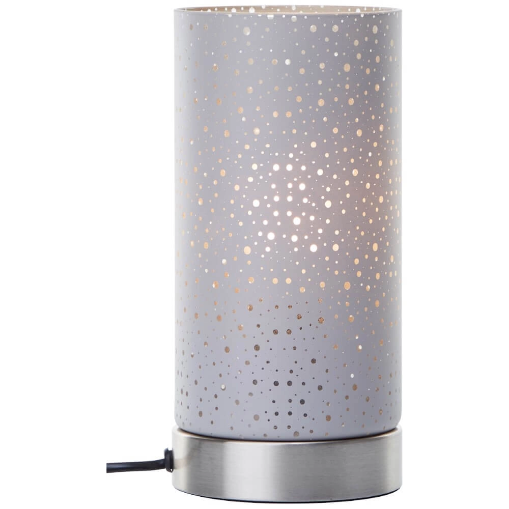 Lampe de table Scarlett nickel avec gris Lampe de table Scarlett nickel avec gris