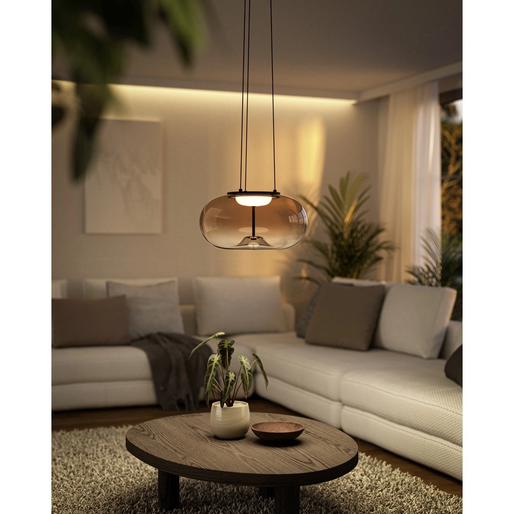 Lampe pendante unique Optica 1 bronze Eglo 9008606391035