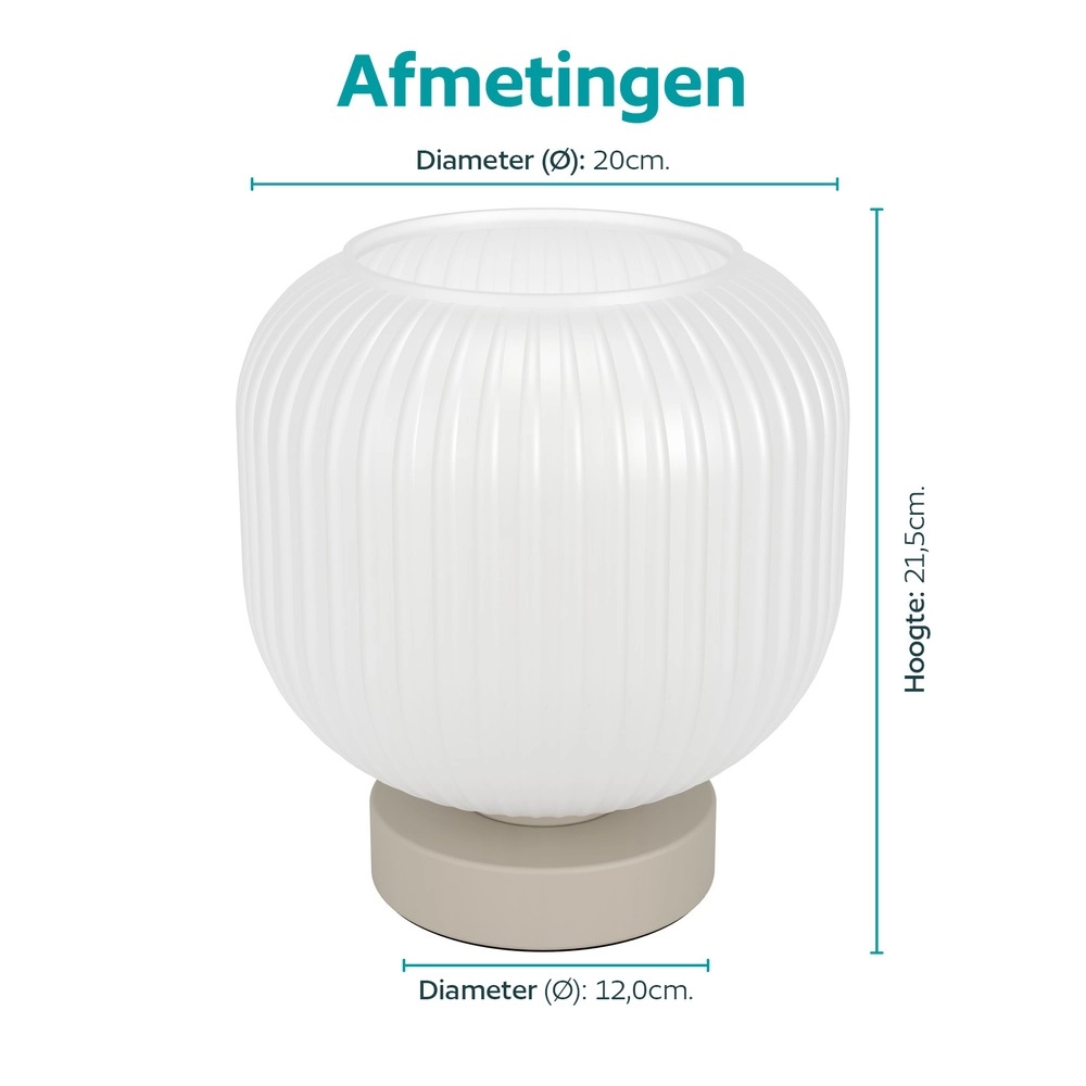 Lampe de table de conception Dasmina brun sable avec du blanc Ø 20 cm Eglo 9008606406388