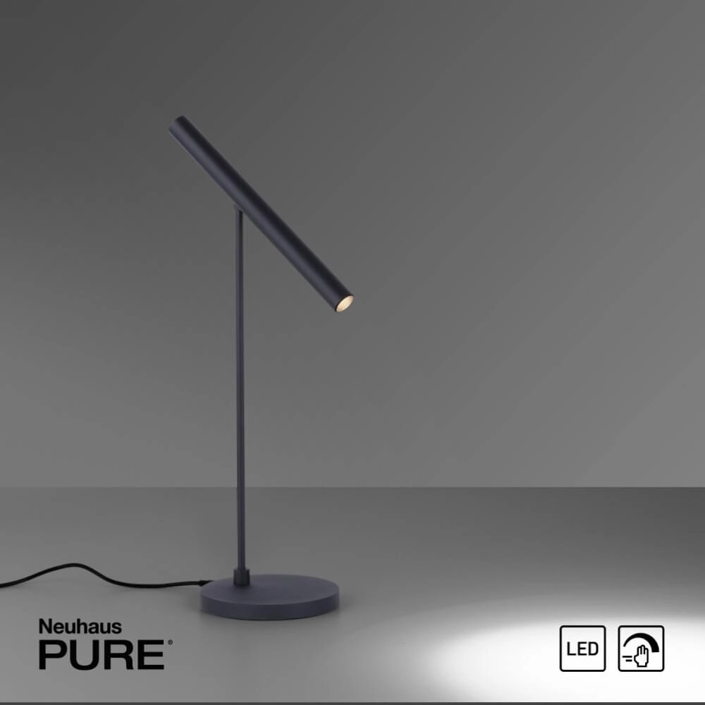 Lampe de table moderne Pure Tutua noir Paul Neuhaus 4012248365526