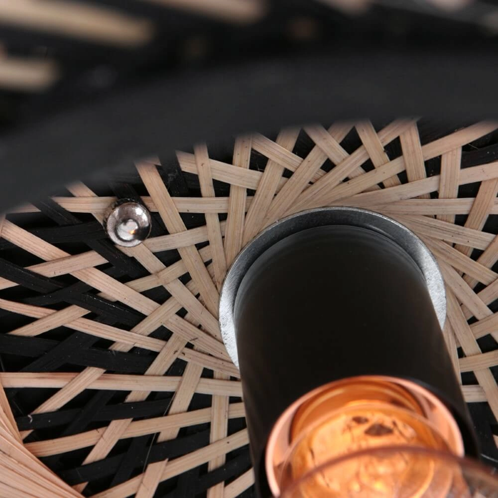 Plafonnier en bambou noir Maze Ø40cm Steinhauer 8712746147223