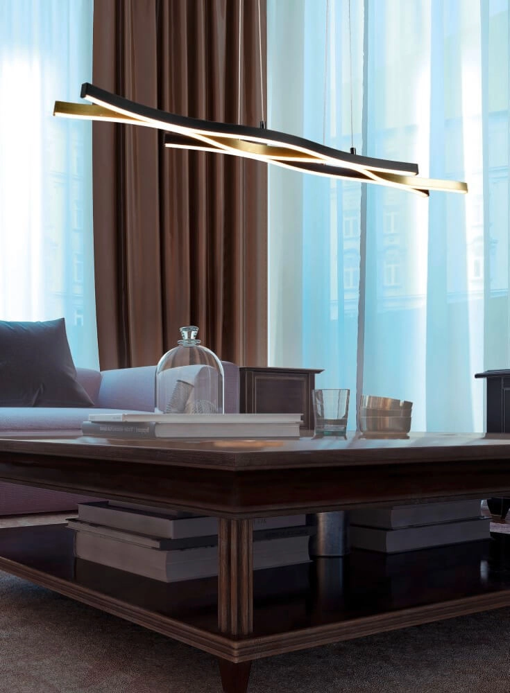 Lampe suspendue Blaze noir avec de l'or Trio 4017807540086