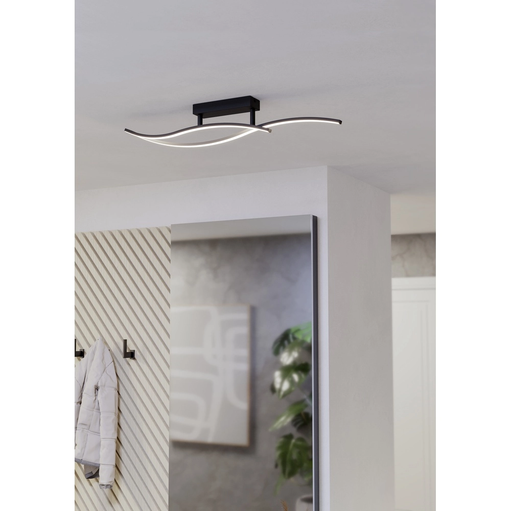 Lampe de plafond LED chic Grisolia 84cm - noir Eglo 9008606316151