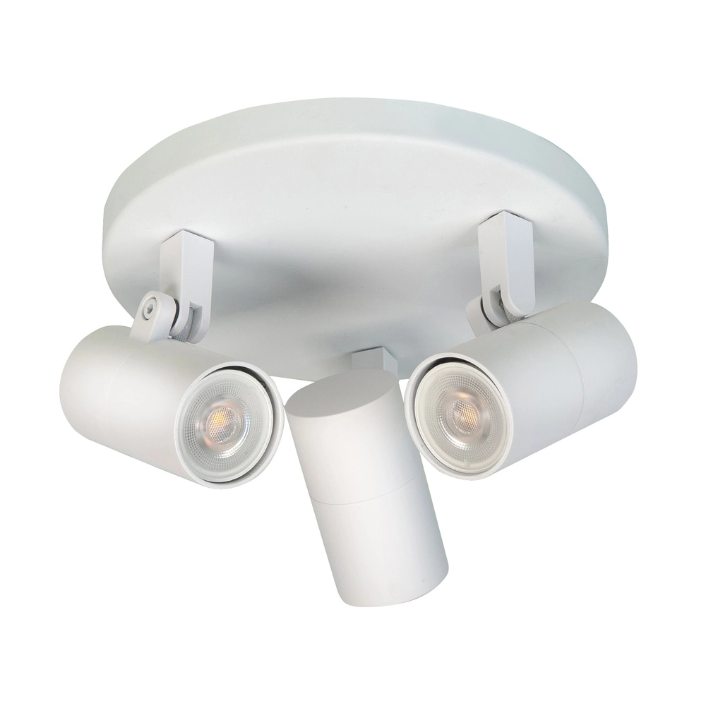 Spot apparent blanc Piccolo 3 lumières rondes
