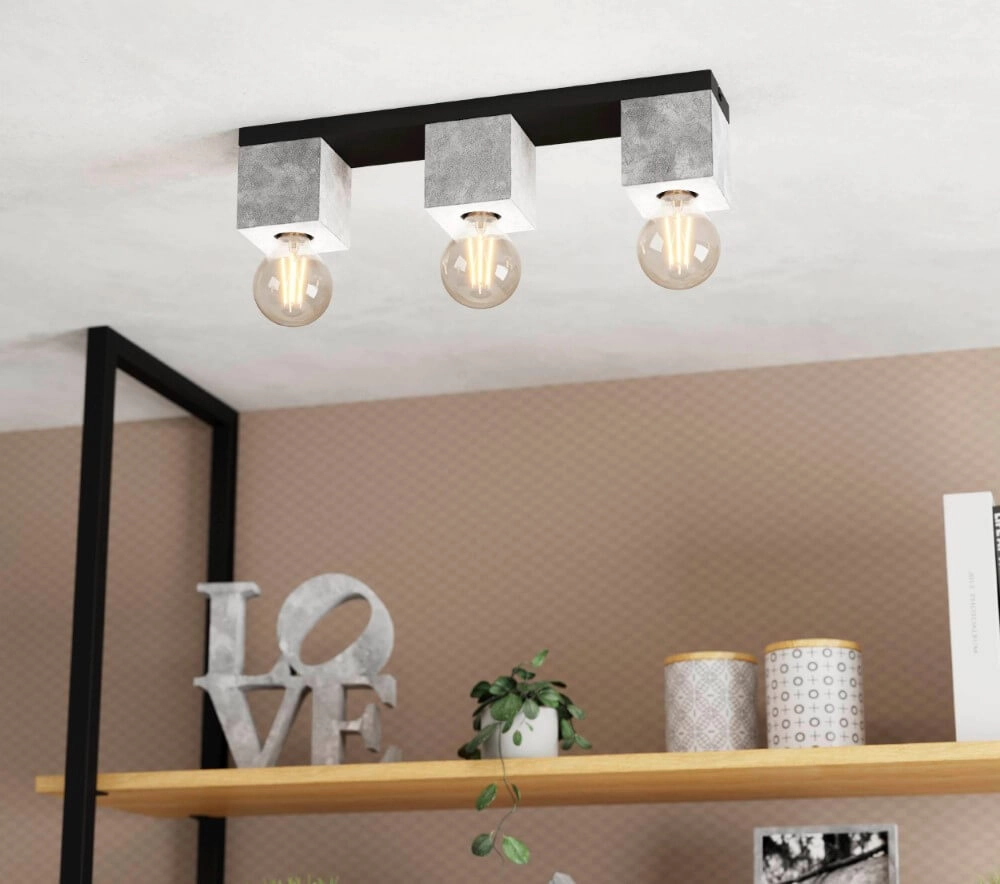 Plafonnier aspect béton Prestwick 3 Eglo 9002759435967