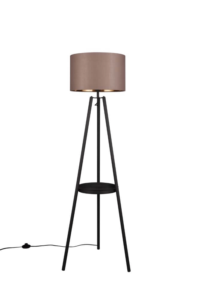 Lampadaire sur pied Colette noir avec nuance taupe Lampadaire sur pied Colette noir avec nuance taupe