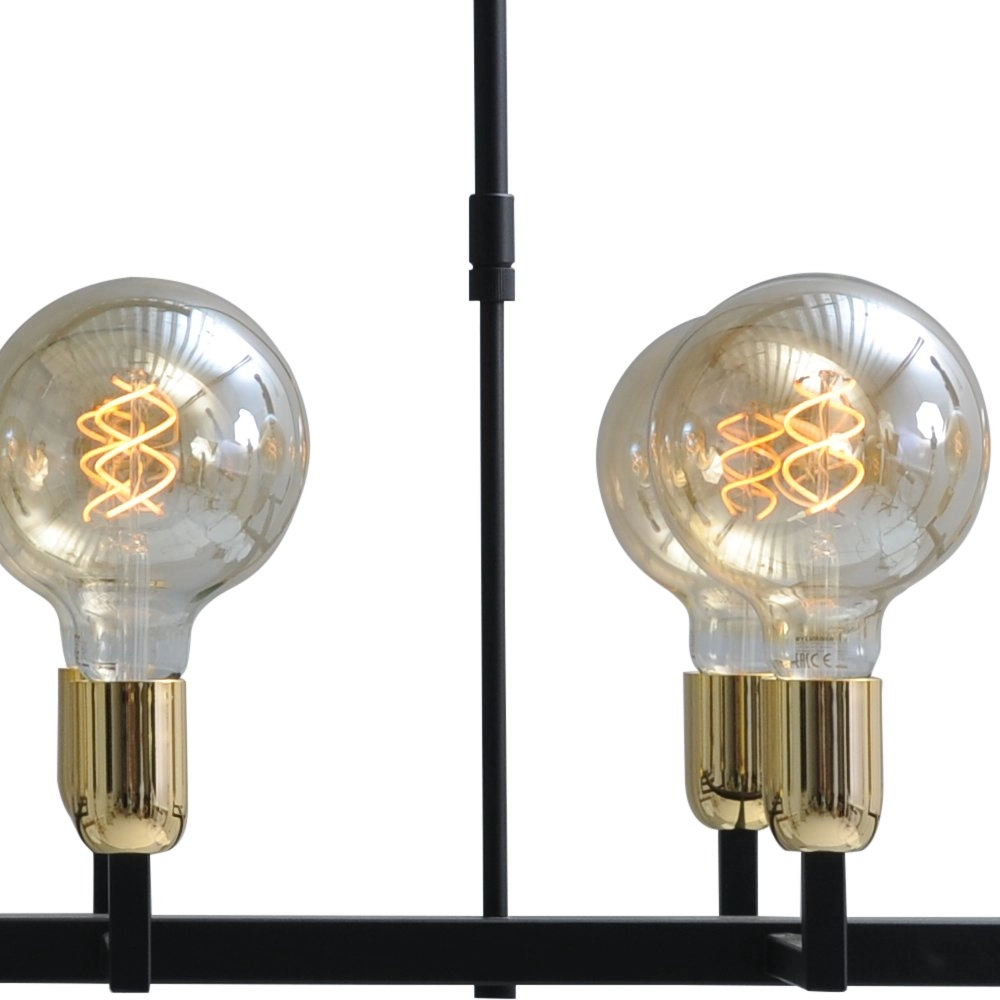 Lampe suspendue noire pour salle à manger Tube Luminaires dorés à 12 lumières Masterlight 8718121188713