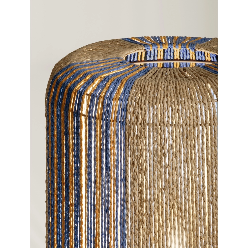 Lampe de table Abby Ø 33cm marron avec bleu Lyora 5212017477385