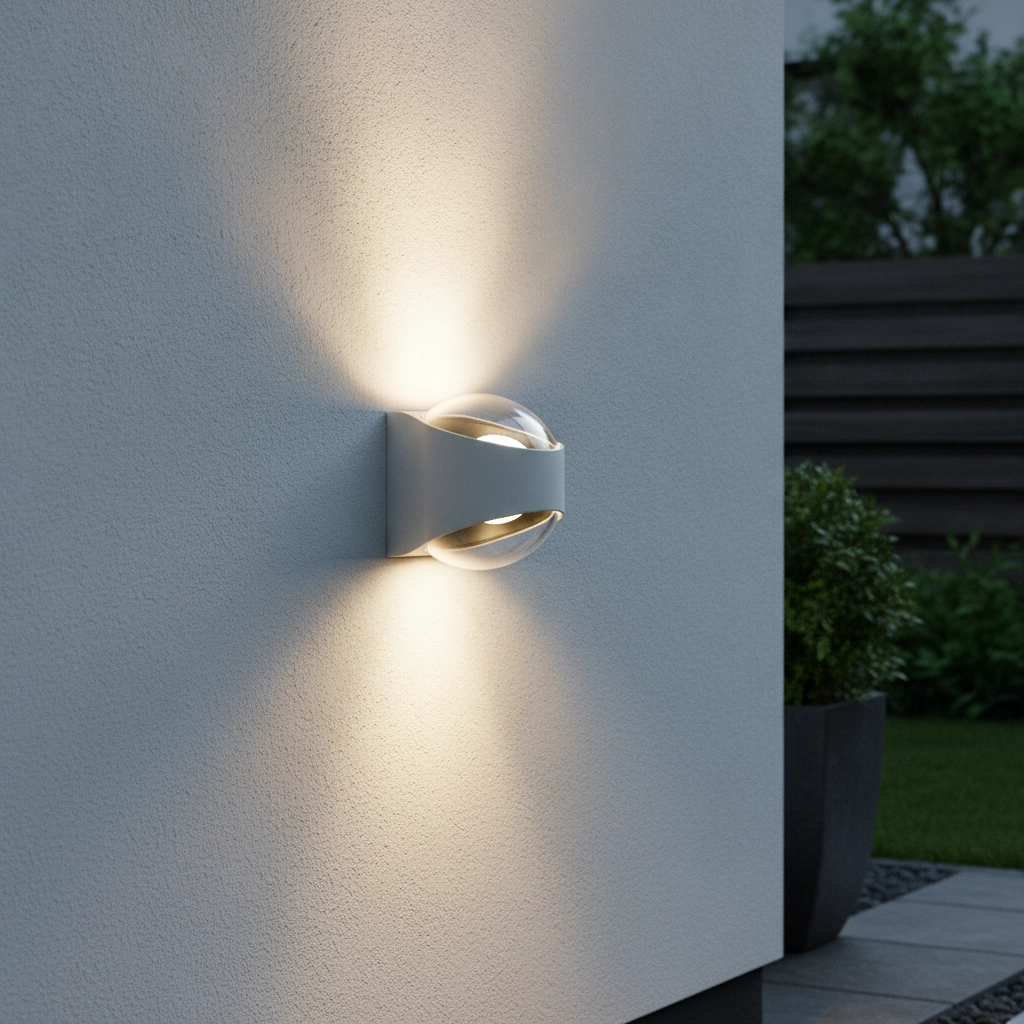 Emplacement mural moderne London Blanc - 2x LED