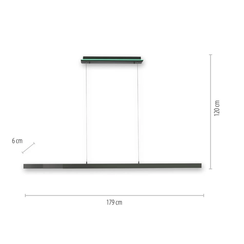 Lampe suspendue moderne Q-Arian anthracite Paul Neuhaus 4012248359846