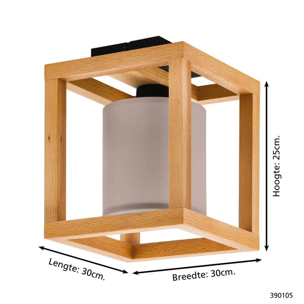 Plafonnier en bois Granados avec capuche grise Stars of Light 9008606240180
