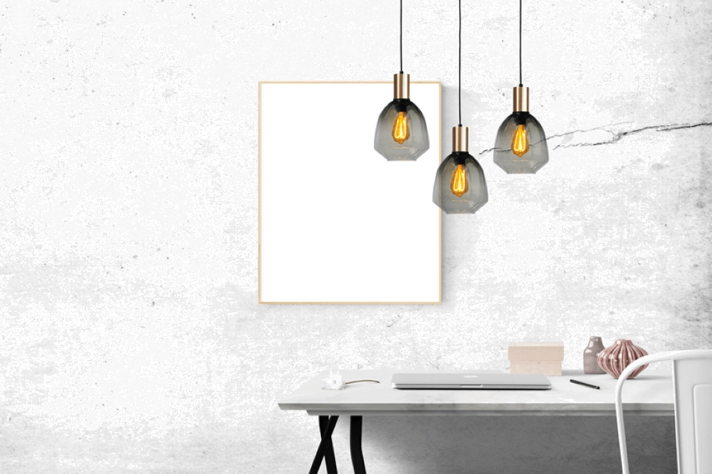 Lampe suspendue dorée Porto avec verre vert Nicolette - Ø 20cm Masterlight 8718121269269