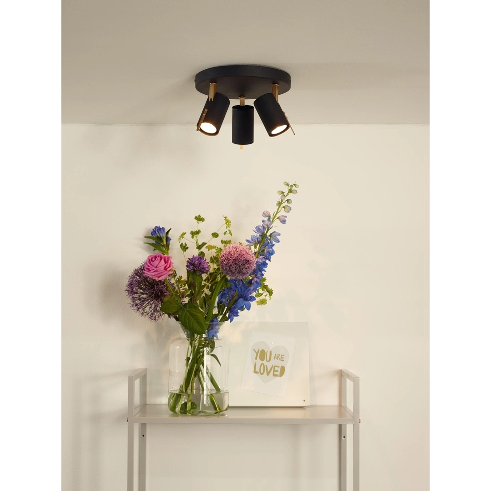 Lampe de plafond Grony Noir à 3 lumières Lucide 5411212176912