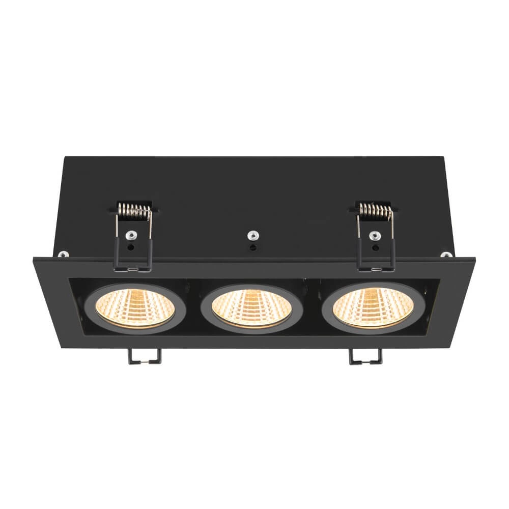 Spot LED encastrable carré Kadux Triple 3x LED - noir - 3000K SLV 4024163278867