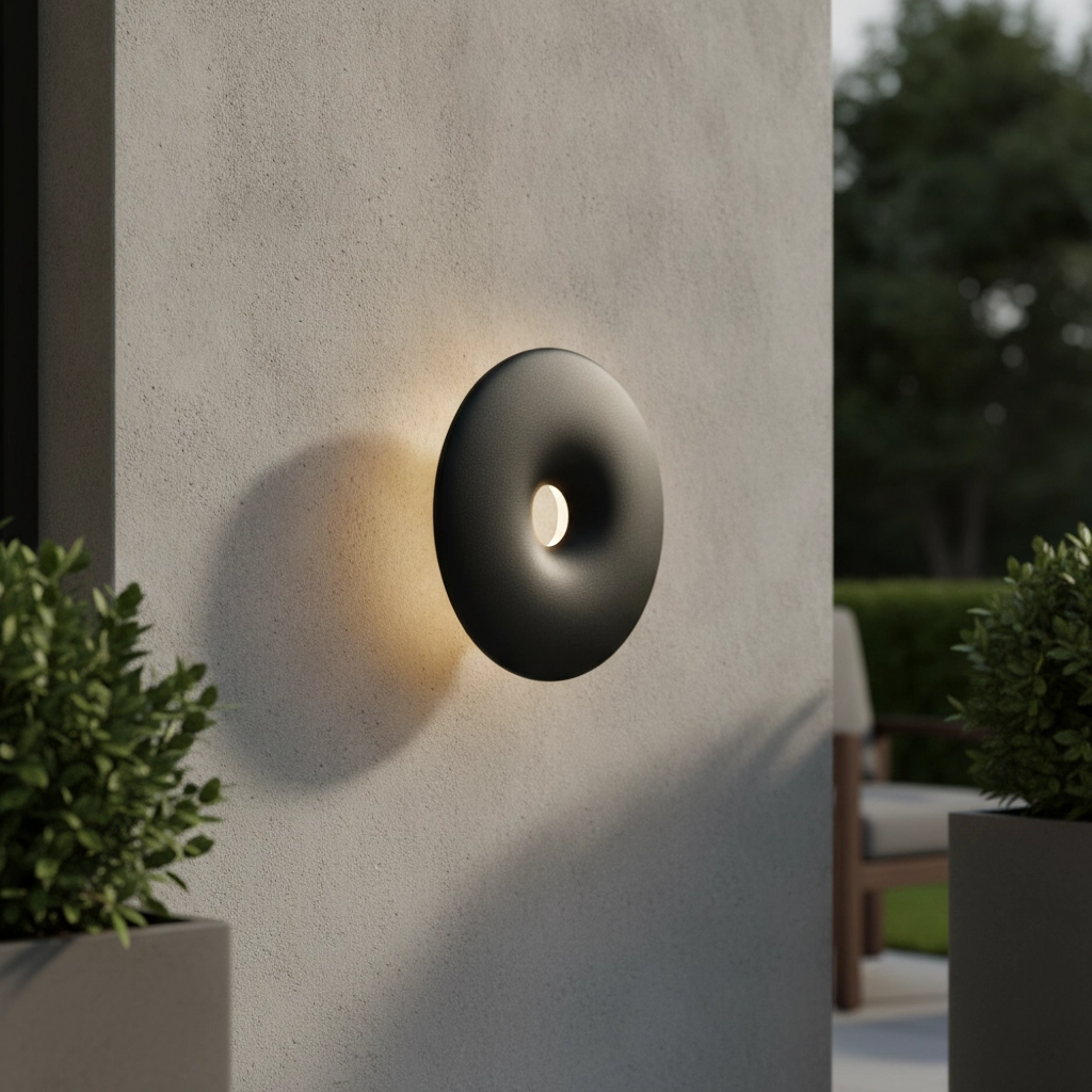 Lampe murale unique Splash Noir rond