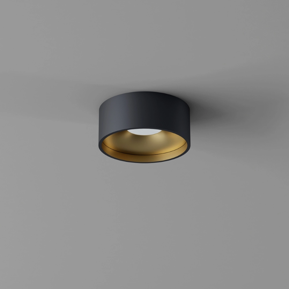 Éclairage de plafond de salle de bain Oran Ø 12cm - Noir/or Artdelight 8720701103900