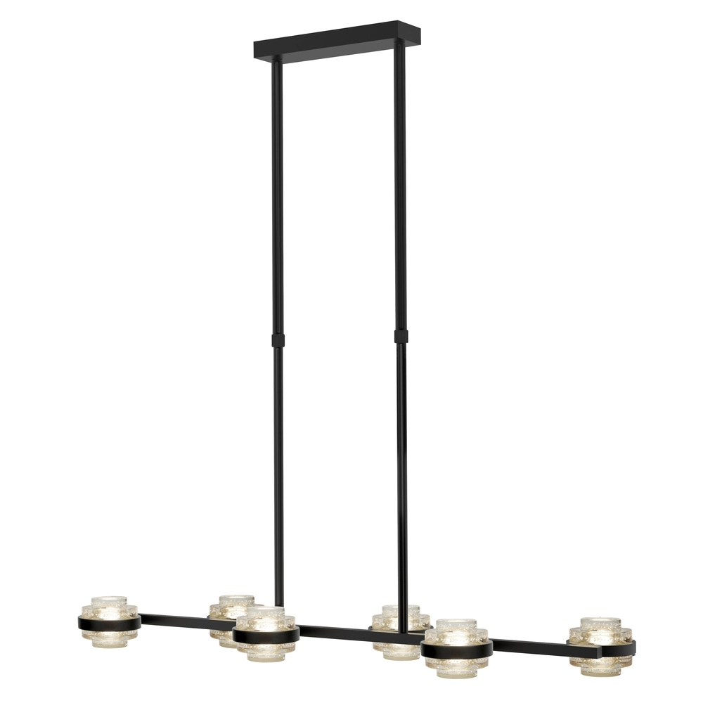 Suspension Dynasty Verre transparent noir à 5 lumières Suspension Dynasty Verre transparent noir à 5 lumières