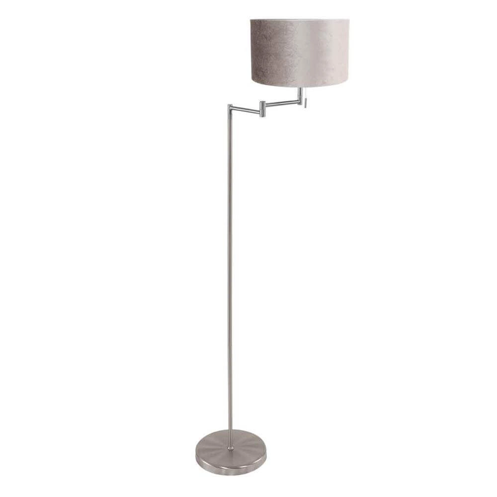 Lampadaire Bella métal avec abat-jour argenté