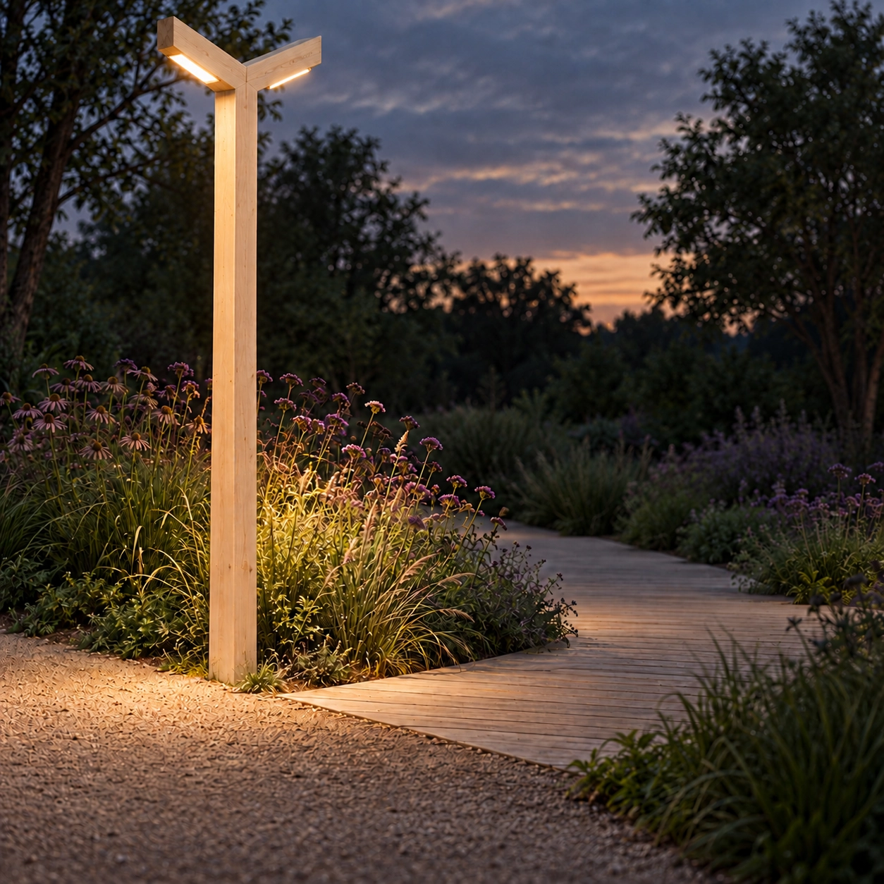 Double lampadaire en bois Stelle Accoya - 4M - PH07 - 3000K