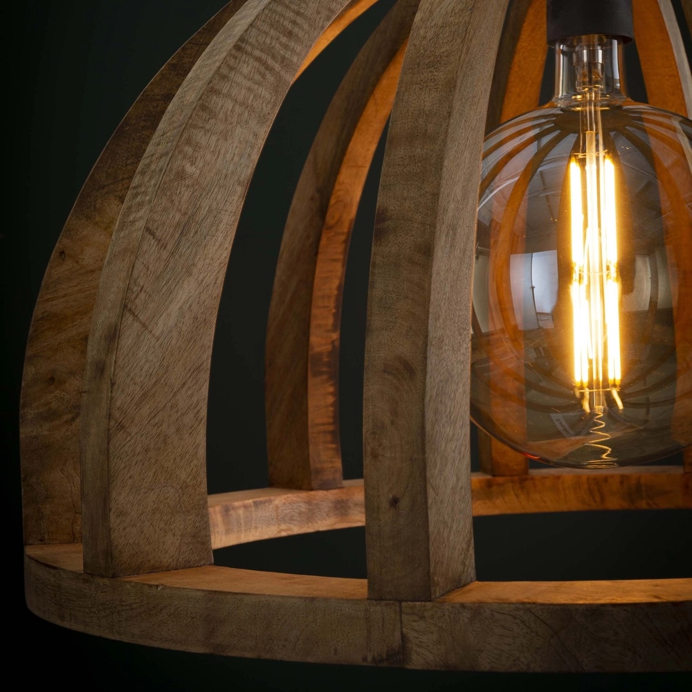 Lampe pendante en bois pour table à manger Orba Ø 60cm - E27 Lyora 8716803513211