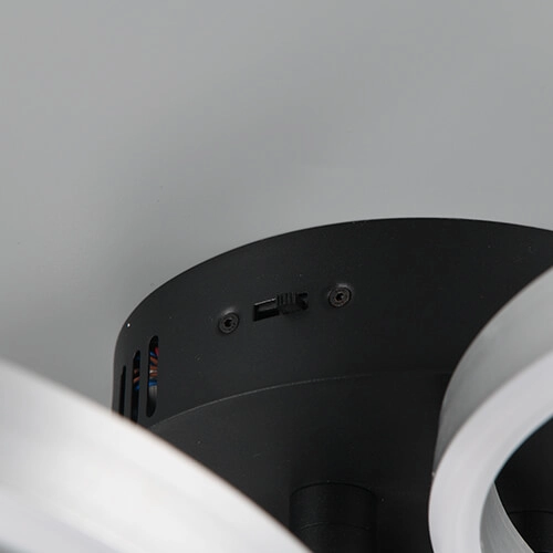 Plafonnier LED courbé Caruso Acier inoxydable - Ø 65,5 cm Trio 4017807612974