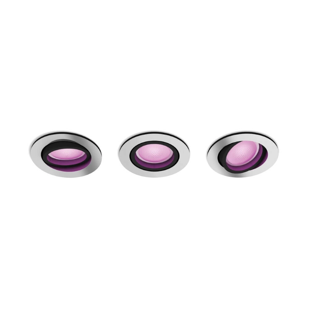 Spot encastré Hue Centura - White and Color lot de 3 gris argenté Philips 8720169318854