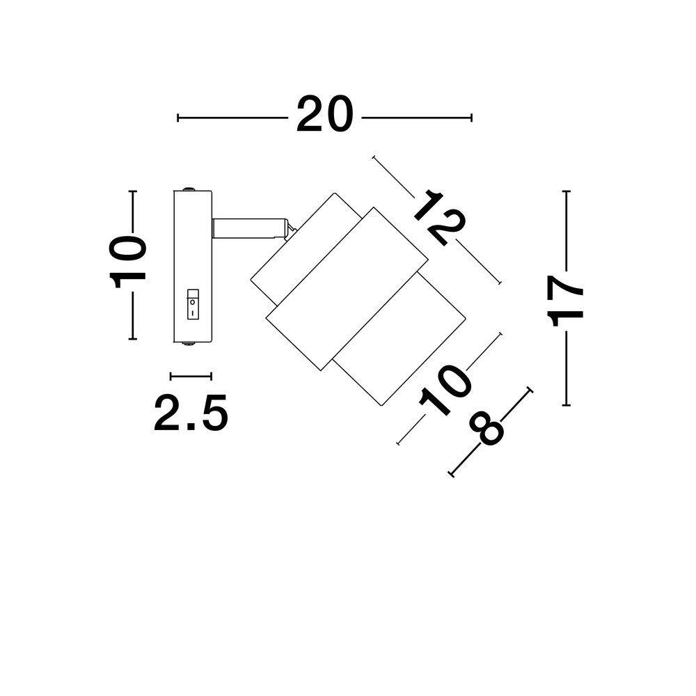 Applique murale Sianna noir avec or Lyora 5212017452627