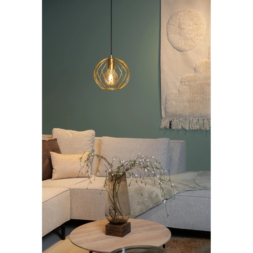 Lampe suspendue Danza Ø 25 cm d’or Lucide 5411212211507