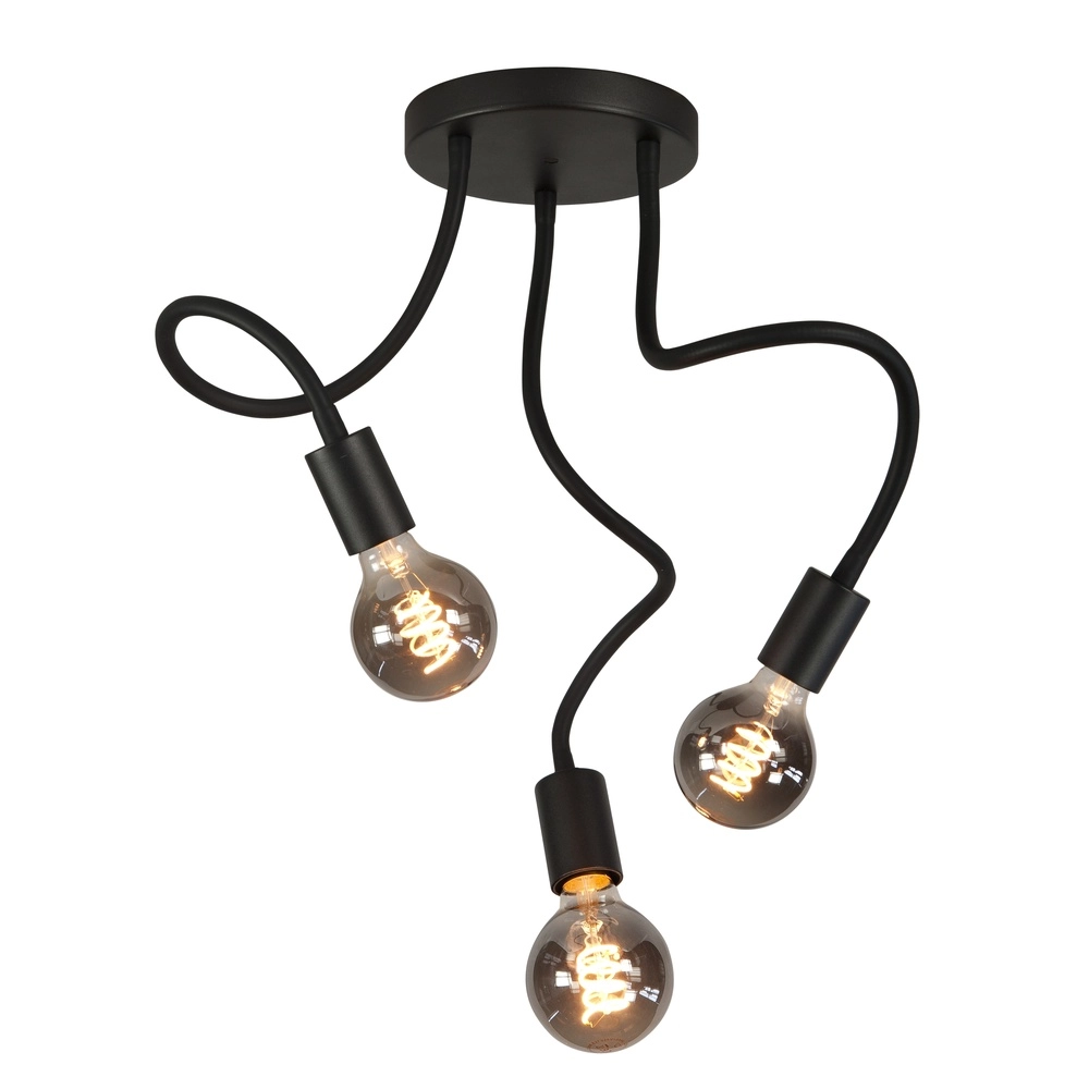 Plafonnier design Flex noir 3 lumières