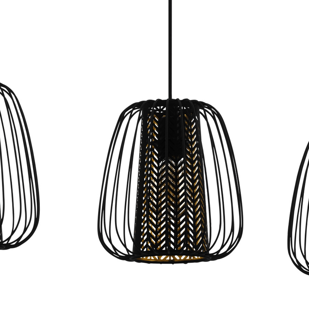 Lampe suspendue pour salle à manger Curasao noir avec de l'or Eglo 9002759996628
