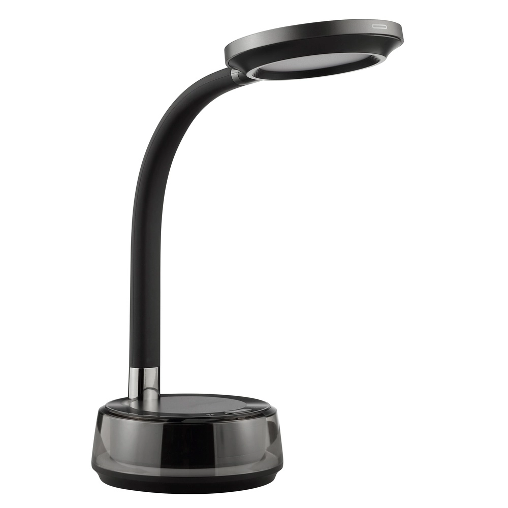Lampe de bureau Moonglow noir avec horloge Brilliant 4004353460685