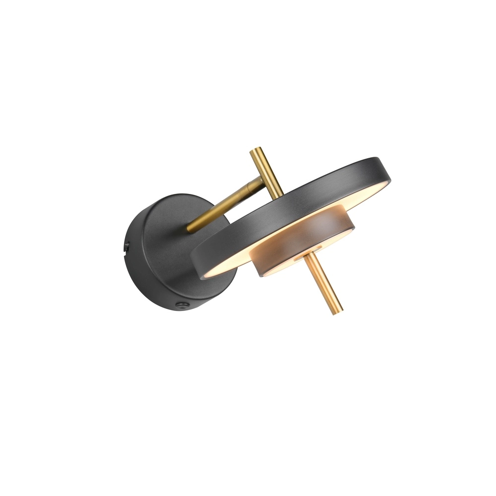 Applique murale moderne Keaton noir avec or Trio 4017807655742