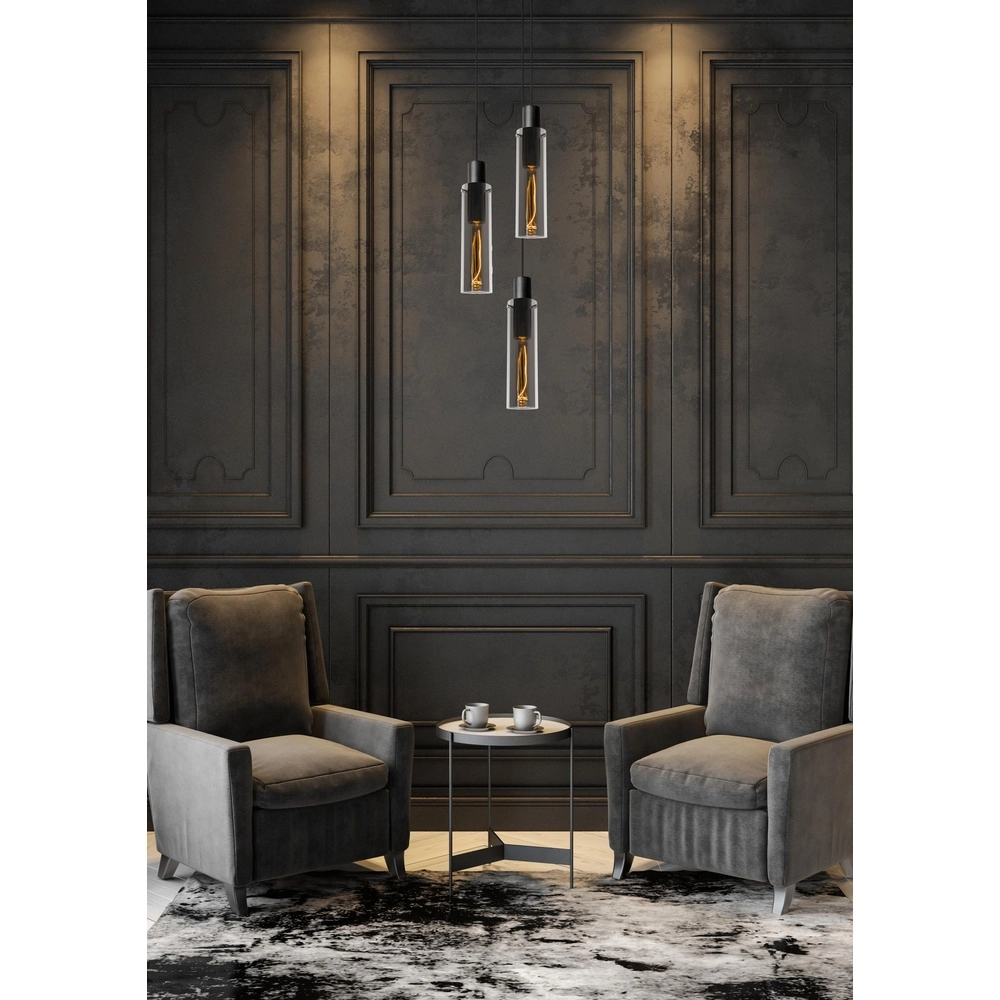 Lampe pendante à 3 lampes Orlando Verre fumé Lucide 5411212740731