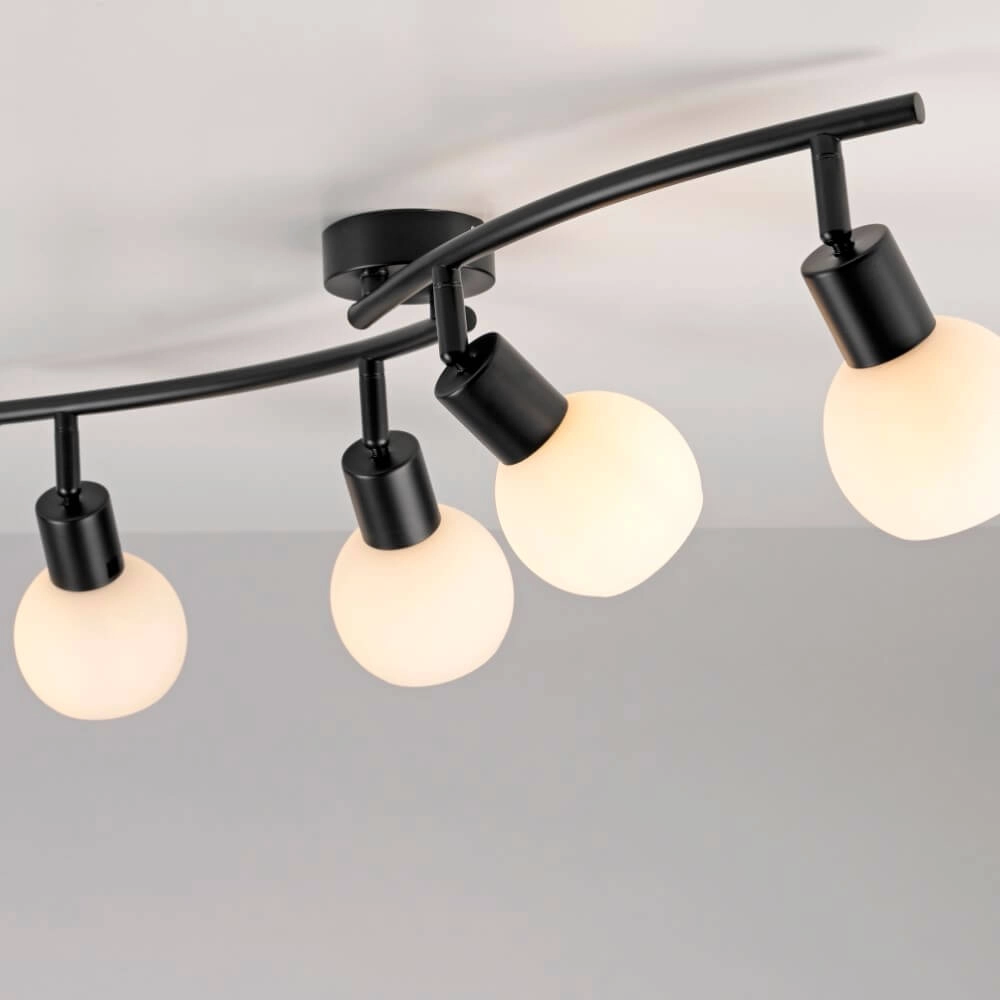 Plafonnier noir Loki 4 lumières Just Light 4043689000790