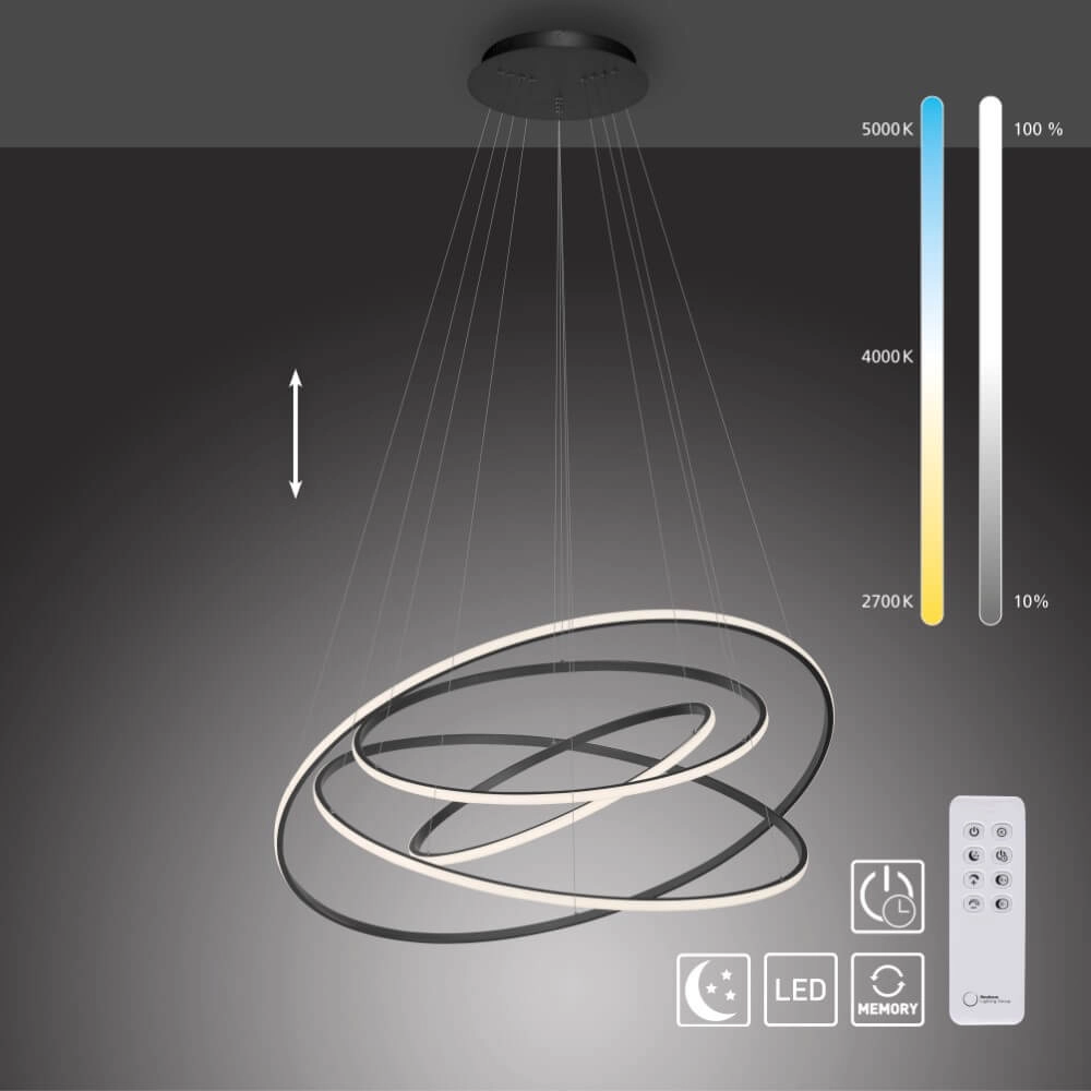 Lampe suspendue moderne Tessara anthracite Paul Neuhaus 4012248372654