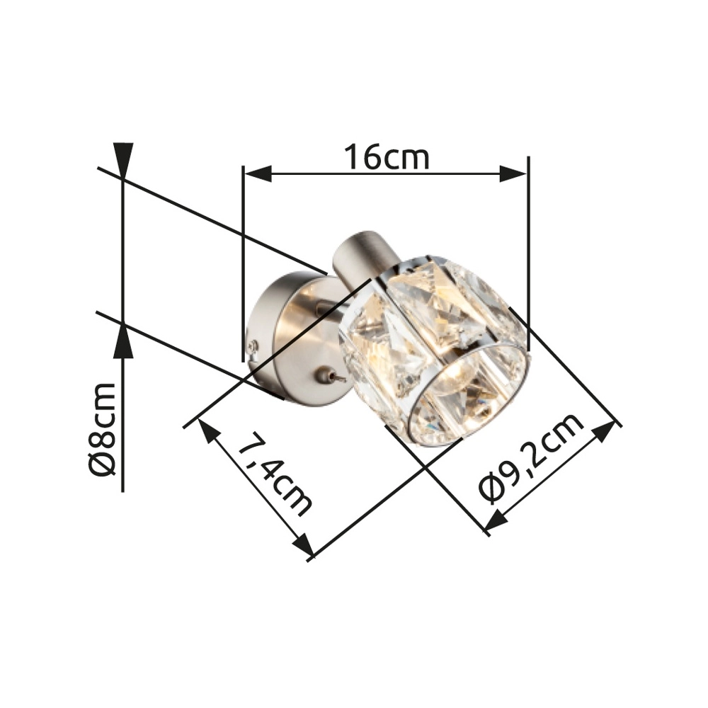 Lampe murale Kris nickel Globo 9007371357253
